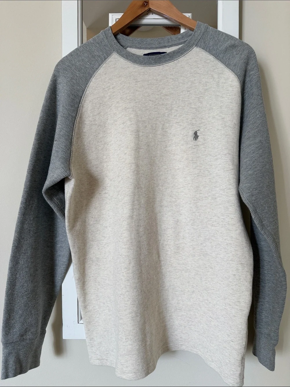 Polo by Ralph Lauren Gray and Light Gray Crewneck Henley